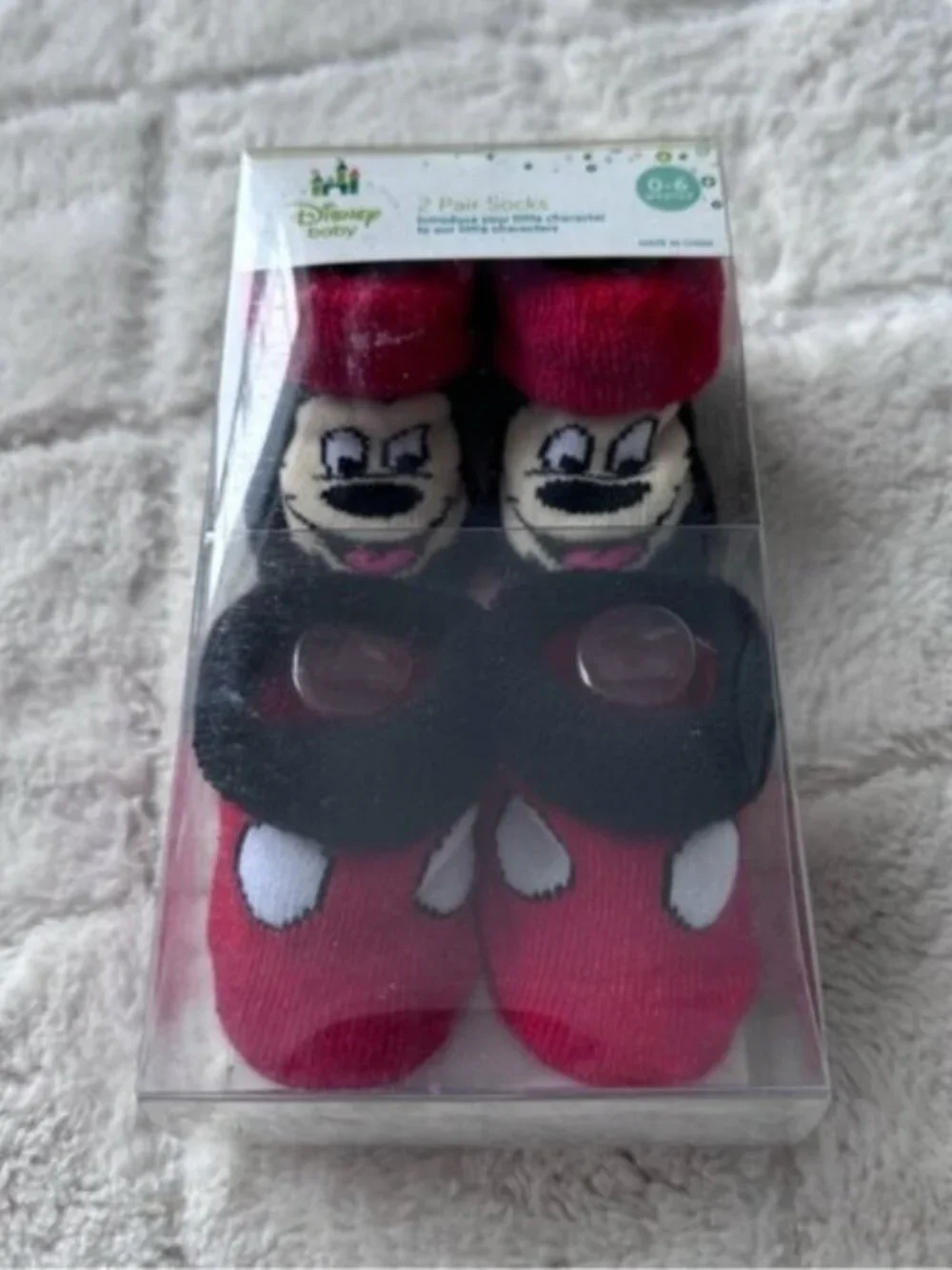 Disney Baby | Mickey Mouse Bootie Socks | Size 0-6 Months Baby